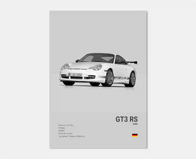 Poster toile Porsche 911 collection - packshot studio - Becquet Voiture