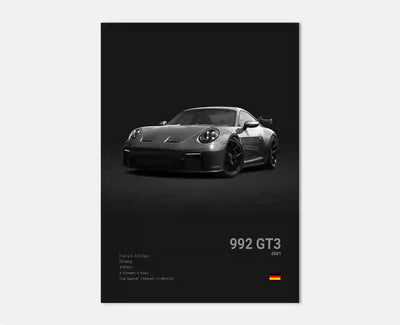 Poster toile Porsche 911 collection - vue de face 3 - Becquet Voiture