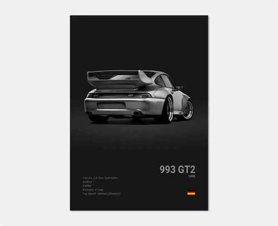 Poster toile Porsche 911 collection - vue de face 4 - Becquet Voiture