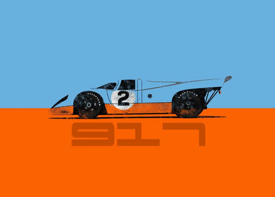 Poster toile vintage F1 24h du Mans Porsche Mazda McLaren - packshot studio 2 - Becquet Voiture
