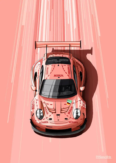 Poster toile vintage F1 24h du Mans Porsche Mazda McLaren - vue arrière 2 - Becquet Voiture