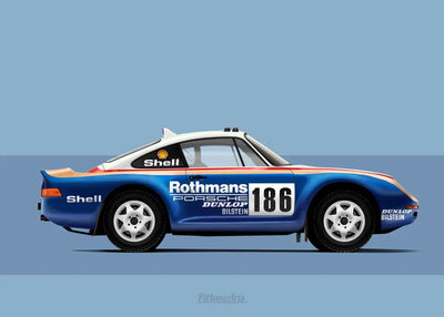Poster toile vintage F1 24h du Mans Porsche Mazda McLaren - vue rapprochée 2 - Becquet Voiture