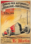 Poster vintage Circuit Dijon 1929 affiche voiture course