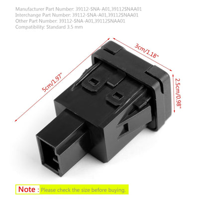 Prise Auxiliaire Audio Vidéo Jack 39112SNAA01 AUX pour Honda Civic 2006-2011 - vue de profil - Becquet Voiture