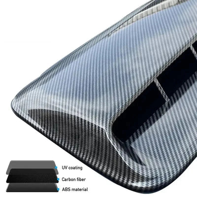 Prise d'Air de Capot Décorative Universelle Aspect Carbone - installé sur véhicule - Becquet Voiture