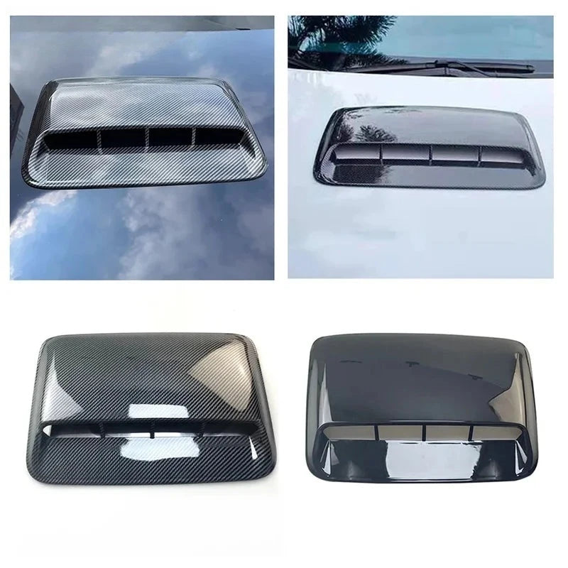 Prise d'Air de Capot Décorative Universelle Aspect Carbone - vue arrière - Becquet Voiture