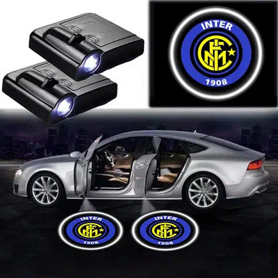Projecteur de Porte LED Inter Milan - Pack 2 Logo Projetés - vue de face - Becquet Voiture