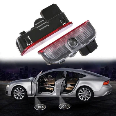 Projecteur LED de logo pour portière Volkswagen compatible Golf Passat - installé sur véhicule - Becquet Voiture