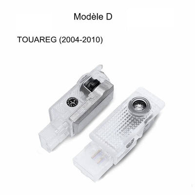 Projecteur LED de logo pour portière Volkswagen compatible Golf Passat - vue de dessus - Becquet Voiture
