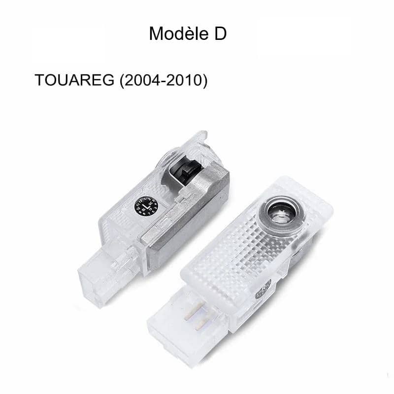 Projecteur LED de logo pour portière Volkswagen compatible Golf Passat - vue de dessus - Becquet Voiture