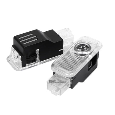 Projecteur LED Porte Logo Audi Éclairage Sol - installé sur véhicule 2 - Becquet Voiture