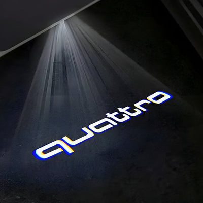 Projecteur LED Porte Logo Audi Éclairage Sol - installé sur véhicule - Becquet Voiture