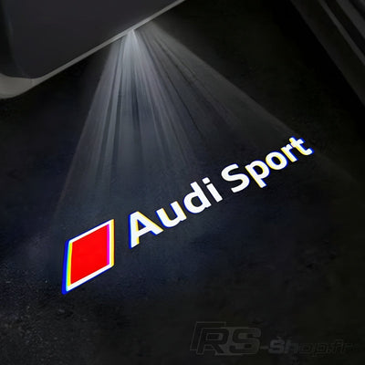 Projecteur LED Porte Logo Audi Éclairage Sol - vue arrière - Becquet Voiture