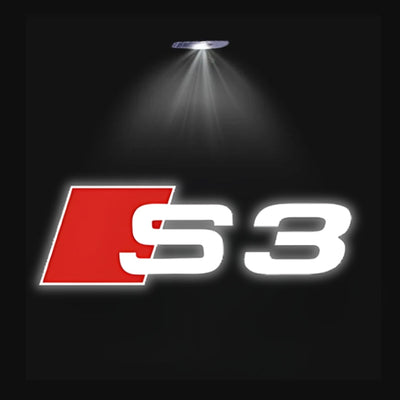 Projecteur LED Porte Logo Audi Éclairage Sol - vue de dessus - Becquet Voiture
