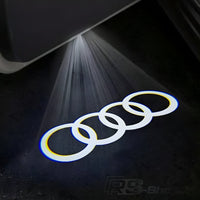 Projecteur LED Porte Logo Audi Éclairage Sol - vue de face - Becquet Voiture