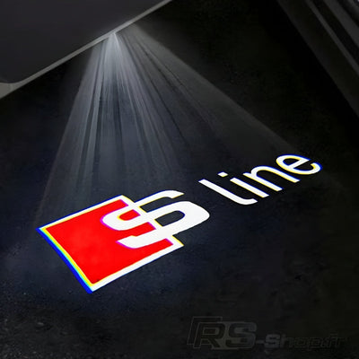 Projecteur LED Porte Logo Audi Éclairage Sol - vue de profil - Becquet Voiture