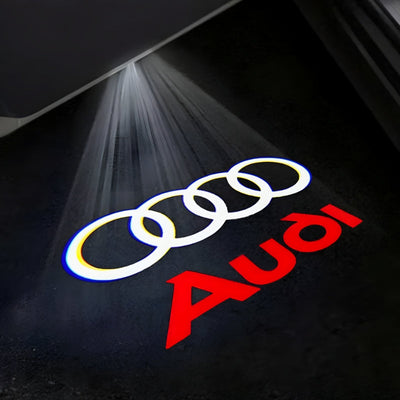 Projecteur LED Porte Logo Audi Éclairage Sol - vue de trois-quarts - Becquet Voiture
