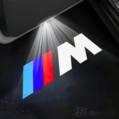 Projecteur LED Porte Logo BMW M Intensité - vue de profil - Becquet Voiture