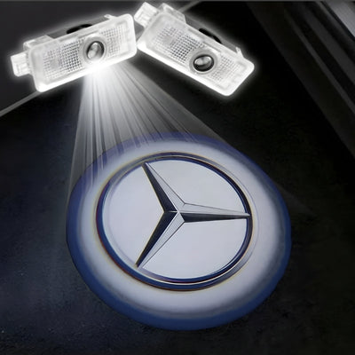 Projecteur LED Porte Logo Mercedes AMG - détail du montage - Becquet Voiture