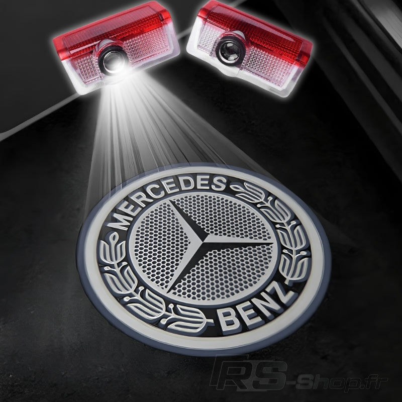 Projecteur LED Porte Logo Mercedes AMG - vue de dessus - Becquet Voiture