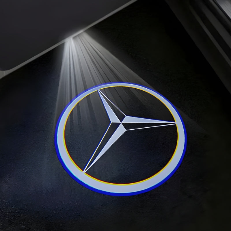 Projecteur LED Porte Logo Mercedes AMG - vue de face - Becquet Voiture