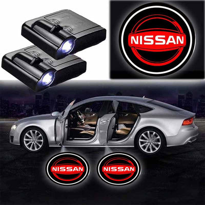Projecteur LED Porte Sans Fil Nissan - Pack 2 pièces - vue de face - Becquet Voiture