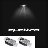 Projecteur logo porte voiture Audi Quattro - vue de face - Becquet Voiture