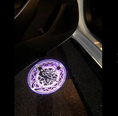 Projecteur Porte Voiture LED Sans Fil Logo Personnalisé - installé sur véhicule - Becquet Voiture