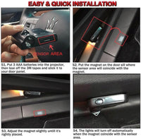 Projecteurs de porte LED Avengers 2x pour voiture, logo projeté - vue arrière - Becquet Voiture