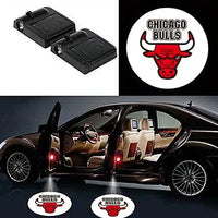 Projecteurs de Porte LED Chicago Bulls 2x - Logo NBA Projecteur - détail du montage - Becquet Voiture