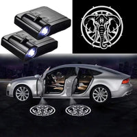 Projecteurs de Porte LED Sans Fil Logo Éléphant Pack 2 - vue de face - Becquet Voiture