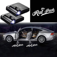 Projecteurs LED de Porte Voiture The Rat Pack Logo 2x - vue de face - Becquet Voiture