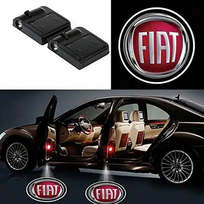 Projecteurs LED Porte Fiat Logo Ombre Fantôme Kit 2 - vue de profil - Becquet Voiture