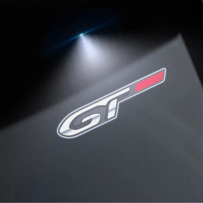 Projecteurs LED Porte Logo Peugeot GT R - vue de profil - Becquet Voiture