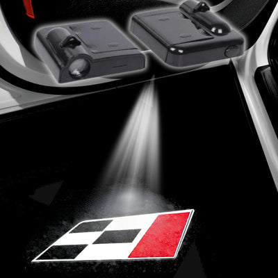Projecteurs LED Porte Logo Seat FR Damier - installé sur véhicule - Becquet Voiture