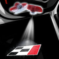 Projecteurs LED Porte Logo Seat FR Damier - packshot studio - Becquet Voiture