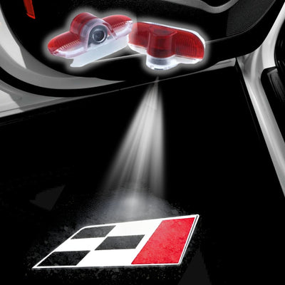 Projecteurs LED Porte Logo Seat FR Damier - packshot studio - Becquet Voiture