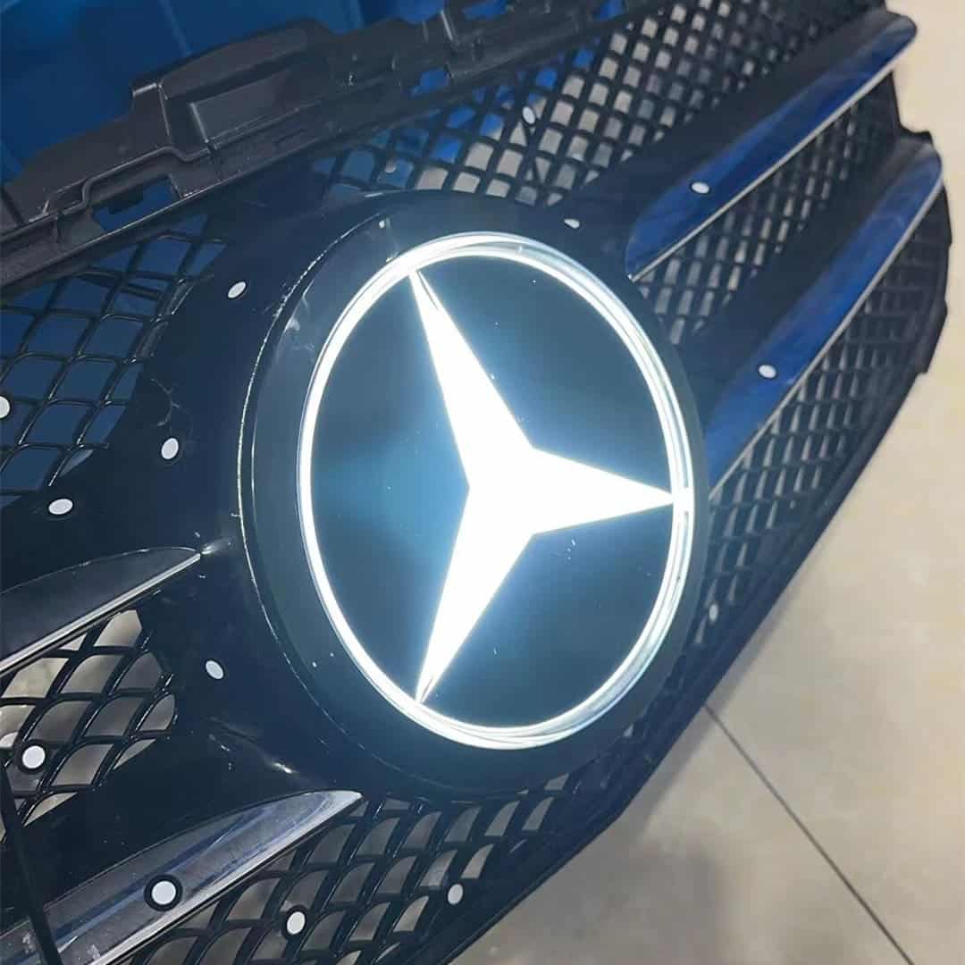 Projecteurs LED Porte Mercedes Logo HD Kit 2 - vue de face - Becquet Voiture