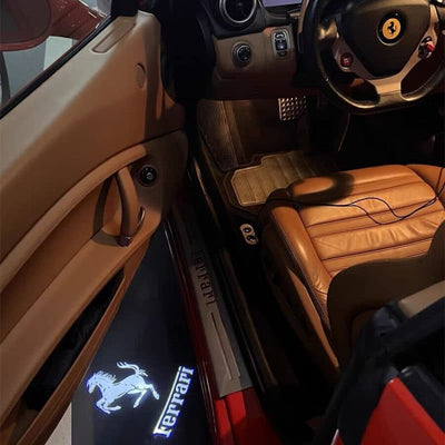Projecteurs LED Portière Ferrari Logo Osram Kit 2 - vue arrière - Becquet Voiture