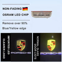 Projecteurs LED Portières Porsche Logo HD, Installation Plug-and-Play - vue arrière - Becquet Voiture