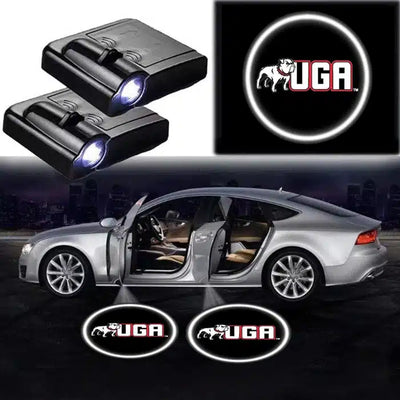 Projecteurs Porte LED Georgia Bulldogs Logo Kit 2 - vue de face - Becquet Voiture