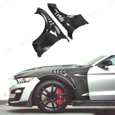 Protection Pare-Chocs Avant Carbone Ford Mustang 2015-2022 - vue de face - Becquet Voiture