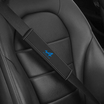 Protège Ceinture Alpine Logo Bleu 24.6cm - vue de profil - Becquet Voiture