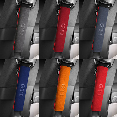 Protège Ceinture GTI Alcantara VW Golf 7 R - vue de dessus - Becquet Voiture