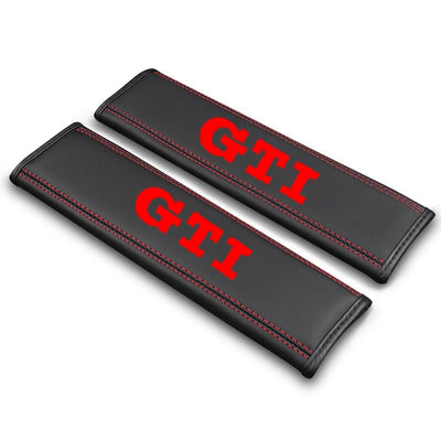 Protège Ceinture GTI Noir Rouge Logo Sport 2 Pièces - vue arrière - Becquet Voiture