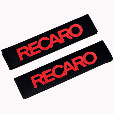 Protège Ceinture RECARO Universel Noir Blanc Rouge Bleu - vue arrière - Becquet Voiture
