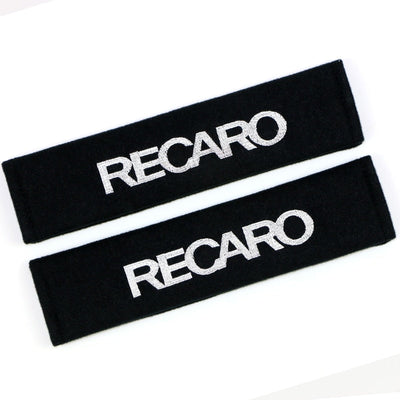 Protège Ceinture RECARO Universel Noir Blanc Rouge Bleu - vue de face - Becquet Voiture