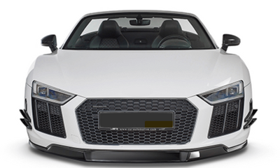 Rajout De Pare-Choc Avant Audi R8 Noir Brillant 2015-2019 - vue de profil - Becquet Voiture