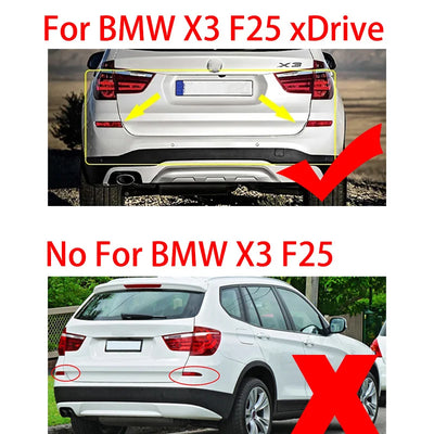 Réflecteur de Pare-Chocs Arrière BMW X3 F25 2015-2017 - vue arrière - Becquet Voiture