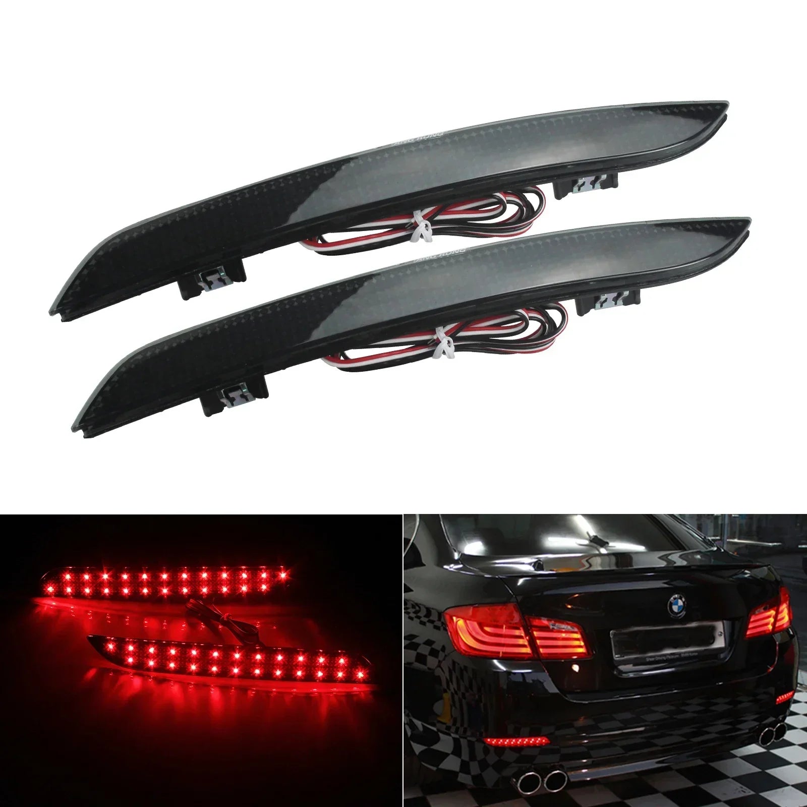 Réflecteur de Pare-Chocs LED BMW Série 5 F10 F11 F18 - vue de face - Becquet Voiture